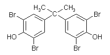 Tetrabromobisphenol A (TBBPA) structural formula